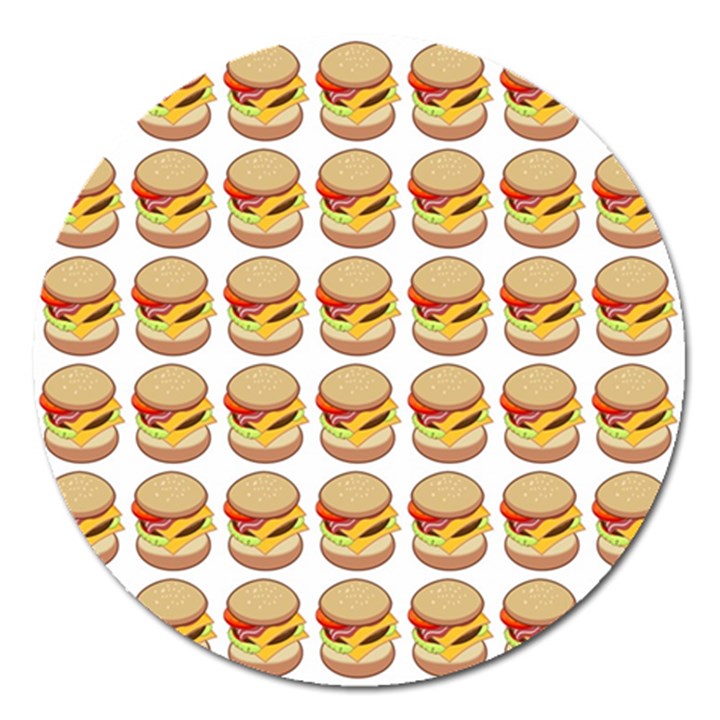 Hamburger Pattern Magnet 5  (Round)