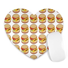 Hamburger Pattern Heart Mousepads by Simbadda