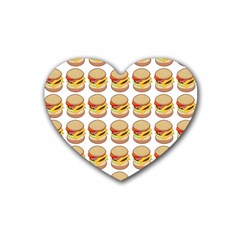 Hamburger Pattern Heart Coaster (4 Pack)  by Simbadda