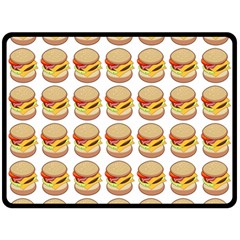 Hamburger Pattern Fleece Blanket (Large) 