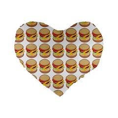 Hamburger Pattern Standard 16  Premium Heart Shape Cushions