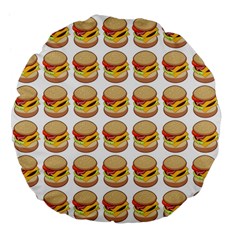 Hamburger Pattern Large 18  Premium Flano Round Cushions