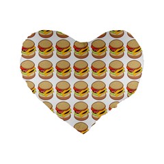 Hamburger Pattern Standard 16  Premium Flano Heart Shape Cushions