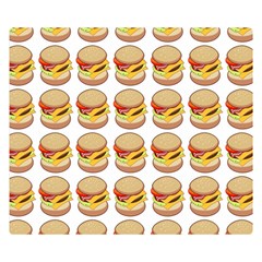 Hamburger Pattern Double Sided Flano Blanket (small)  by Simbadda