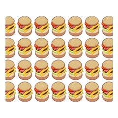 Hamburger Pattern Double Sided Flano Blanket (Large) 