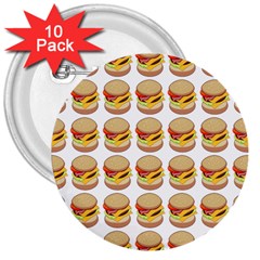 Hamburger Pattern 3  Buttons (10 Pack)  by Simbadda