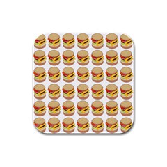 Hamburger Pattern Rubber Square Coaster (4 Pack)  by Simbadda