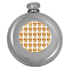 Hamburger Pattern Round Hip Flask (5 Oz) by Simbadda