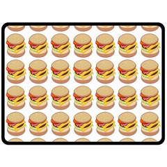 Hamburger Pattern Fleece Blanket (large)  by Simbadda