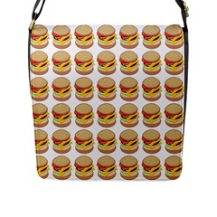 Hamburger Pattern Flap Messenger Bag (l)  by Simbadda