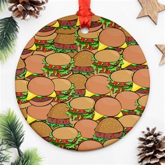 Burger Double Border Ornament (round) by Simbadda