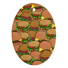 Burger Double Border Ornament (oval) by Simbadda