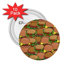 Burger Double Border 2 25  Buttons (10 Pack) 