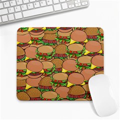 Burger Double Border Large Mousepads by Simbadda