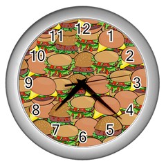 Burger Double Border Wall Clocks (silver)  by Simbadda