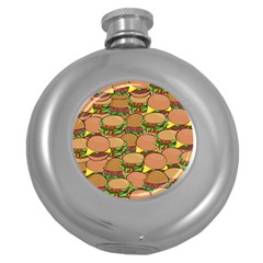 Burger Double Border Round Hip Flask (5 Oz) by Simbadda