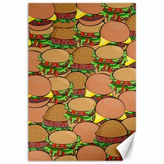 Burger Double Border Canvas 12  X 18   by Simbadda