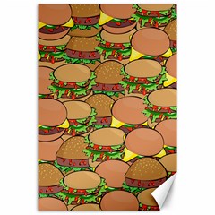 Burger Double Border Canvas 24  X 36  by Simbadda