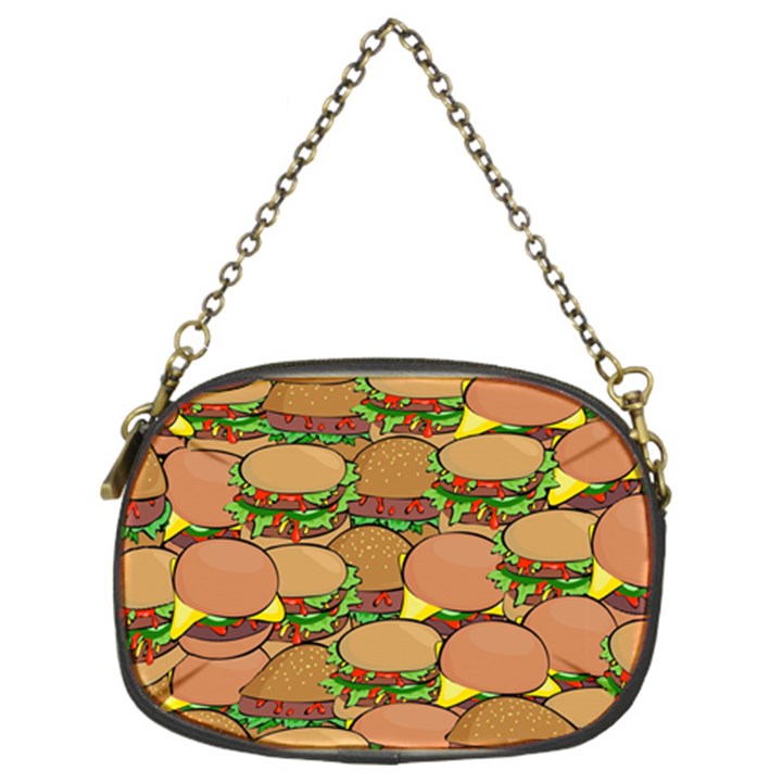 Burger Double Border Chain Purses (Two Sides) 