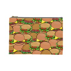 Burger Double Border Cosmetic Bag (large)  by Simbadda