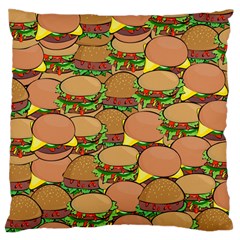 Burger Double Border Standard Flano Cushion Case (one Side) by Simbadda