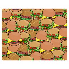 Burger Double Border Double Sided Flano Blanket (medium)  by Simbadda