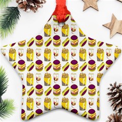 Hamburger And Fries Ornament (star) by Simbadda