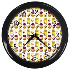 Hamburger And Fries Wall Clocks (black) by Simbadda