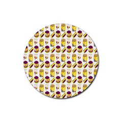 Hamburger And Fries Rubber Coaster (round)  by Simbadda