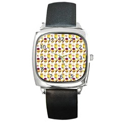 Hamburger And Fries Square Metal Watch by Simbadda