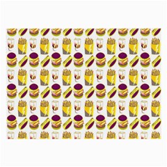 Hamburger And Fries Large Glasses Cloth (2-side) by Simbadda