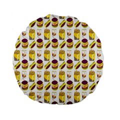 Hamburger And Fries Standard 15  Premium Round Cushions by Simbadda