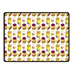 Hamburger And Fries Double Sided Fleece Blanket (small)  by Simbadda