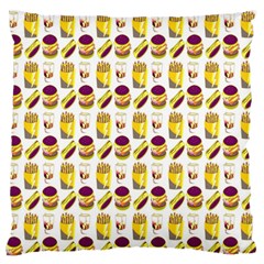 Hamburger And Fries Large Flano Cushion Case (one Side) by Simbadda