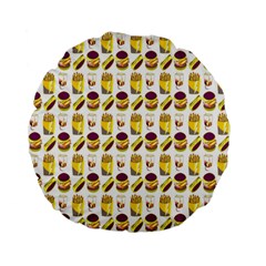 Hamburger And Fries Standard 15  Premium Flano Round Cushions by Simbadda