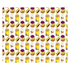 Hamburger And Fries Double Sided Flano Blanket (small)  by Simbadda