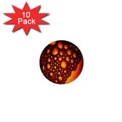 Bubbles Abstract Art Gold Golden 1  Mini Buttons (10 Pack)  by Simbadda