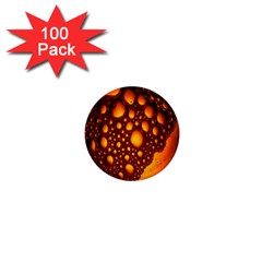 Bubbles Abstract Art Gold Golden 1  Mini Magnets (100 Pack)  by Simbadda