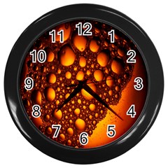 Bubbles Abstract Art Gold Golden Wall Clocks (black) by Simbadda