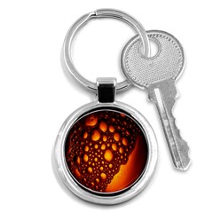 Bubbles Abstract Art Gold Golden Key Chains (round)  by Simbadda