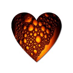 Bubbles Abstract Art Gold Golden Heart Magnet by Simbadda