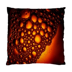 Bubbles Abstract Art Gold Golden Standard Cushion Case (one Side) by Simbadda