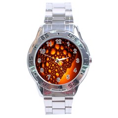 Bubbles Abstract Art Gold Golden Stainless Steel Analogue Watch by Simbadda