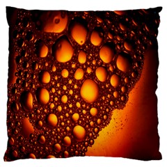 Bubbles Abstract Art Gold Golden Large Cushion Case (one Side) by Simbadda