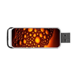 Bubbles Abstract Art Gold Golden Portable Usb Flash (one Side) by Simbadda