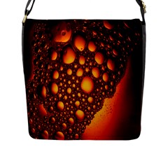 Bubbles Abstract Art Gold Golden Flap Messenger Bag (l)  by Simbadda