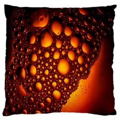 Bubbles Abstract Art Gold Golden Standard Flano Cushion Case (one Side) by Simbadda