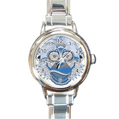 Pattern Monkey New Year S Eve Round Italian Charm Watch by Simbadda