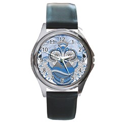 Pattern Monkey New Year S Eve Round Metal Watch by Simbadda