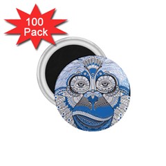 Pattern Monkey New Year S Eve 1 75  Magnets (100 Pack)  by Simbadda